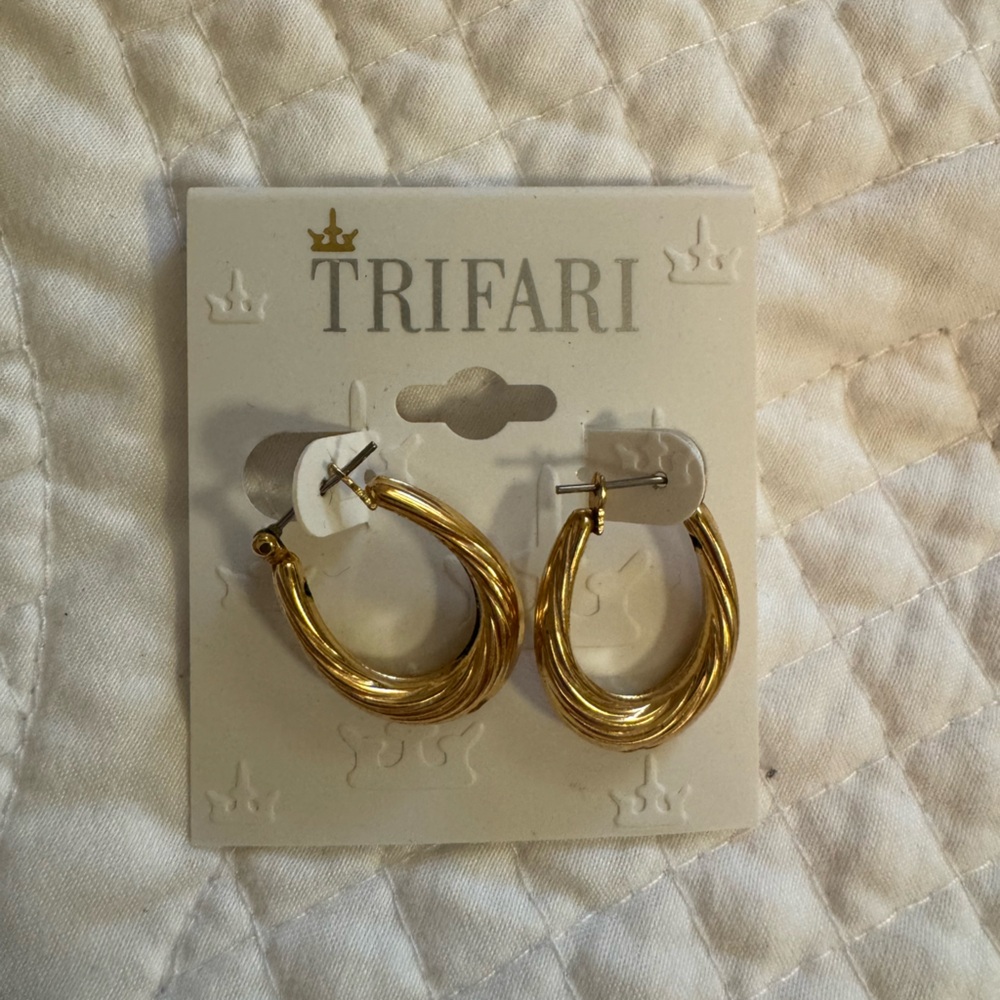 Trifari Twisted Gold Earrings